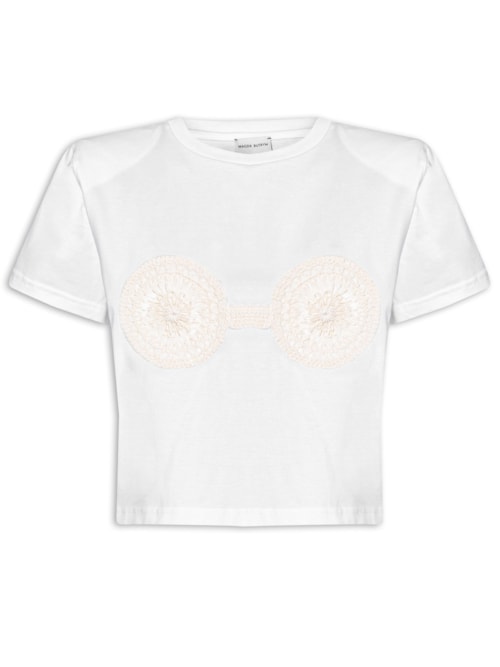 Camiseta Feminina Knitwear - Branco