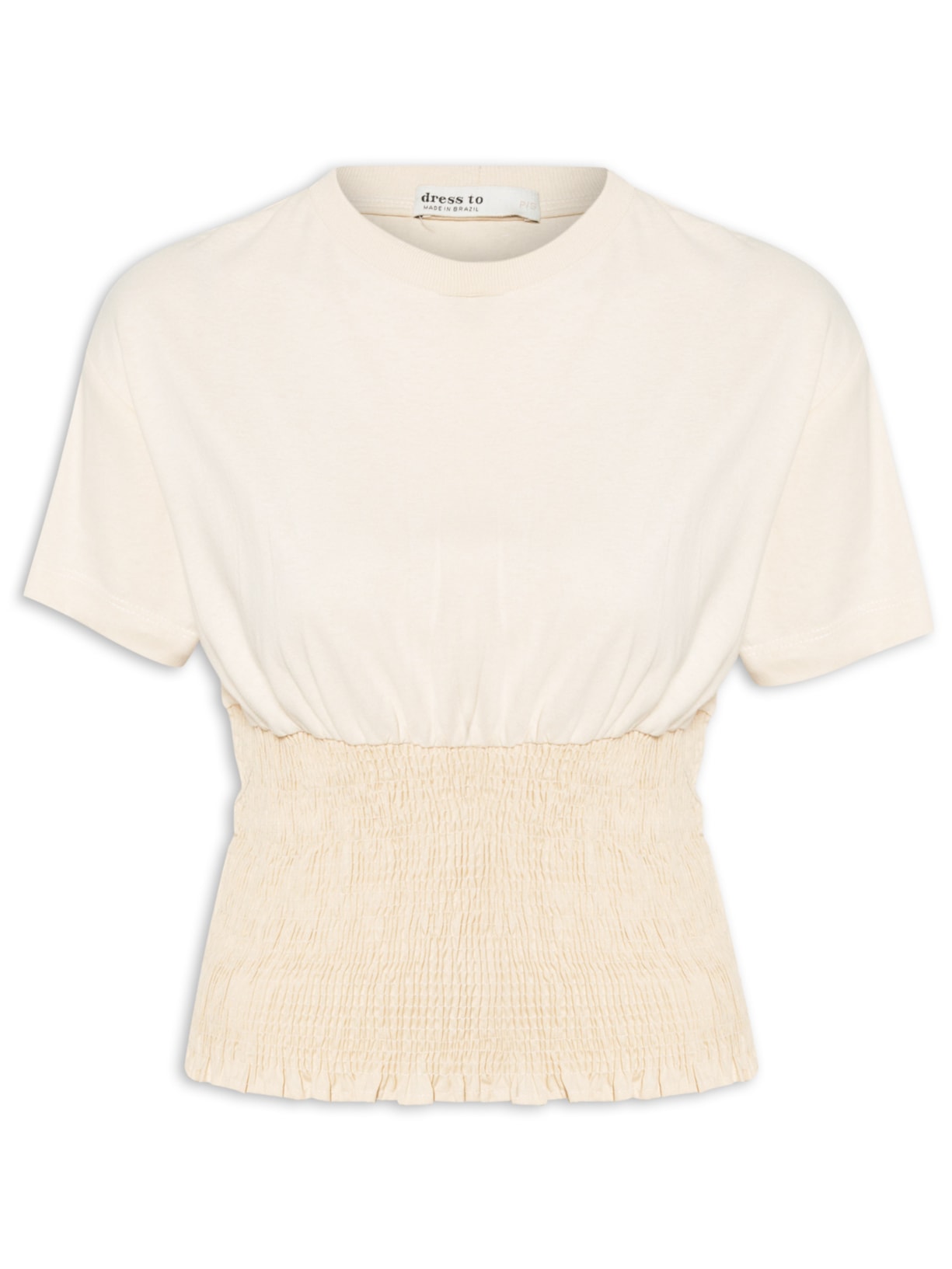 Camiseta Feminina Lastex Cintura - Bege