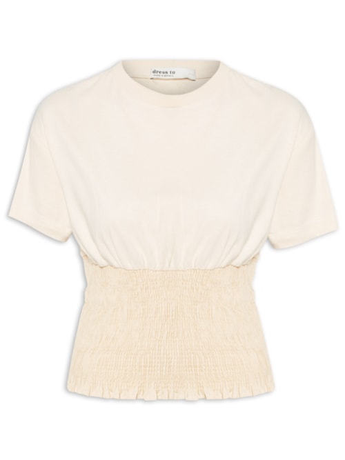 Camiseta Feminina Lastex Cintura - Bege
