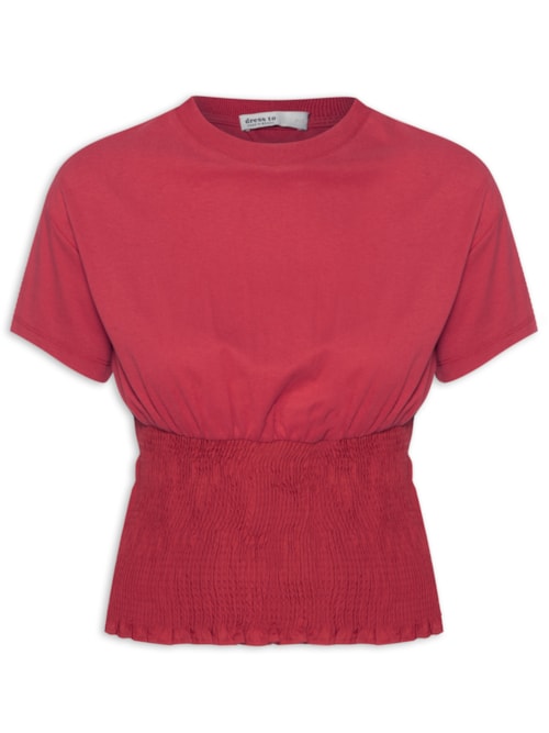 Camiseta Feminina Lastex Cintura - Vermelho