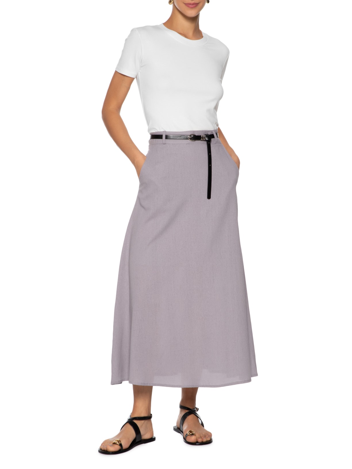Camiseta Feminina Leve Básica Branco Basiq