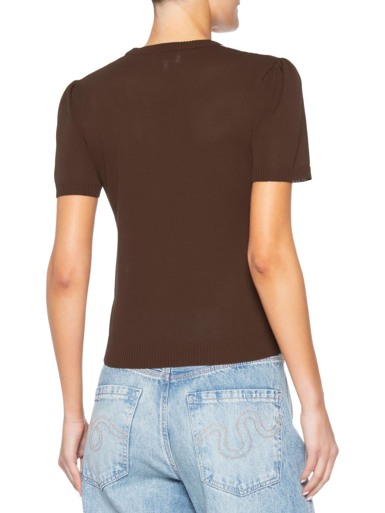 Camiseta Feminina Light Cotton Argyle Marrom Ganni