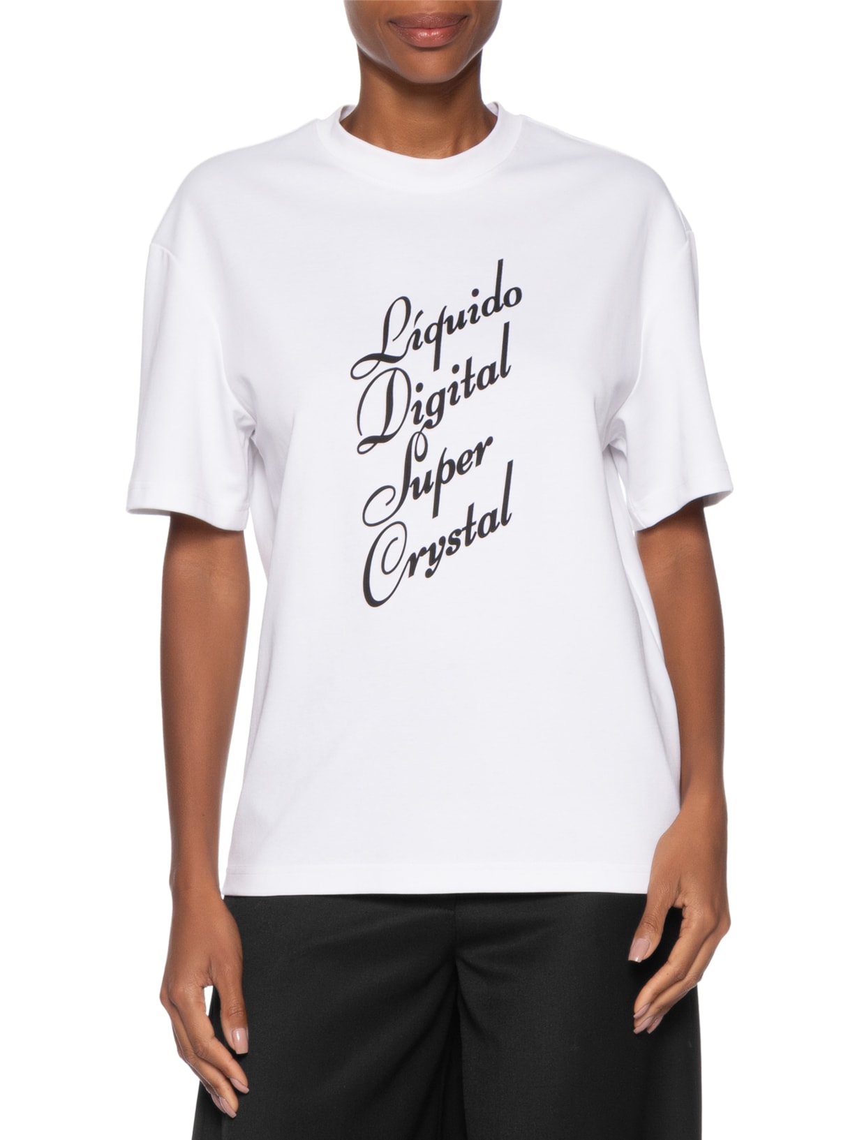 Camiseta Feminina Líquido Digital Super Crystal Off White Galavote