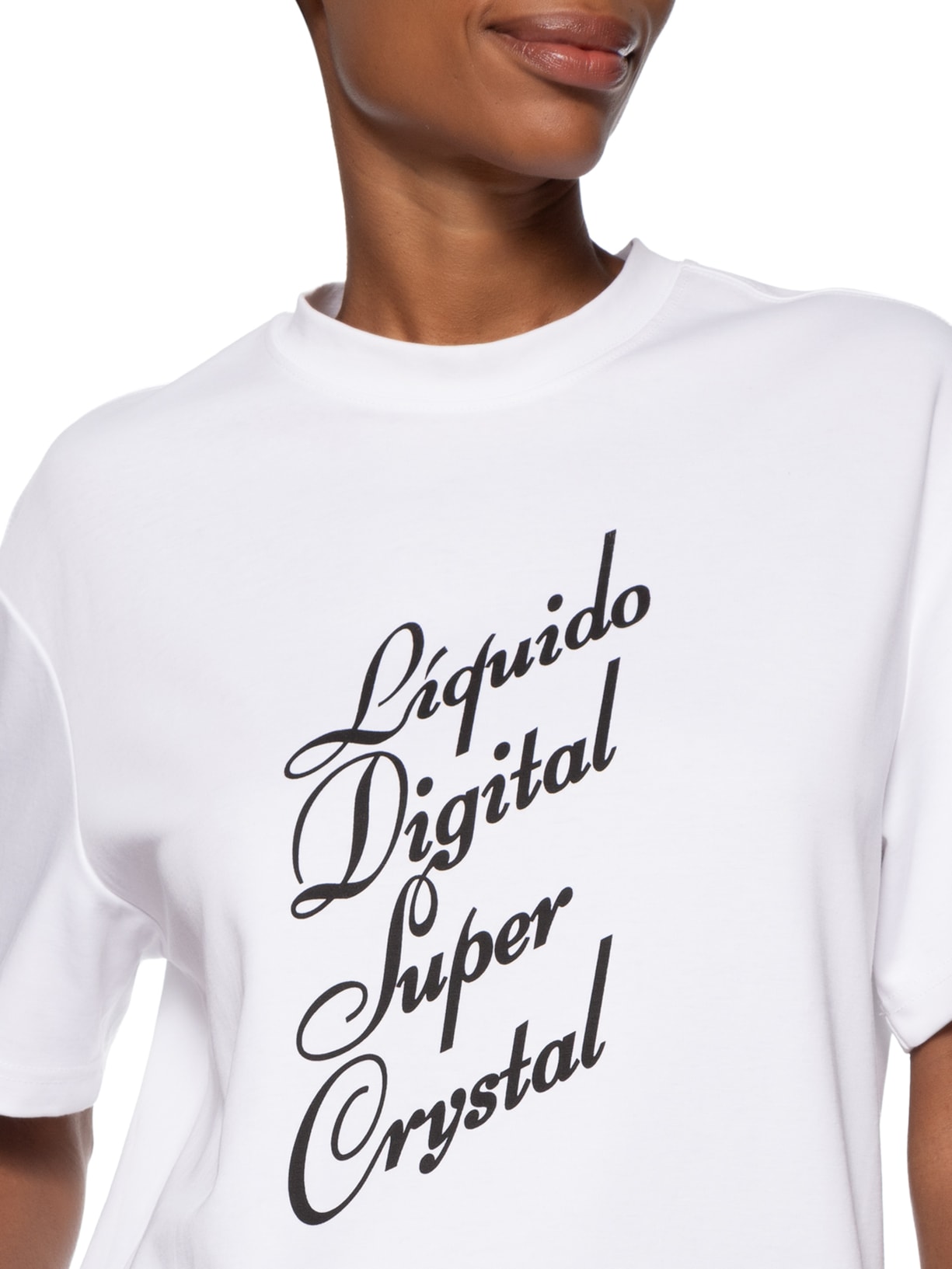 Camiseta Feminina Líquido Digital Super Crystal Off White Galavote