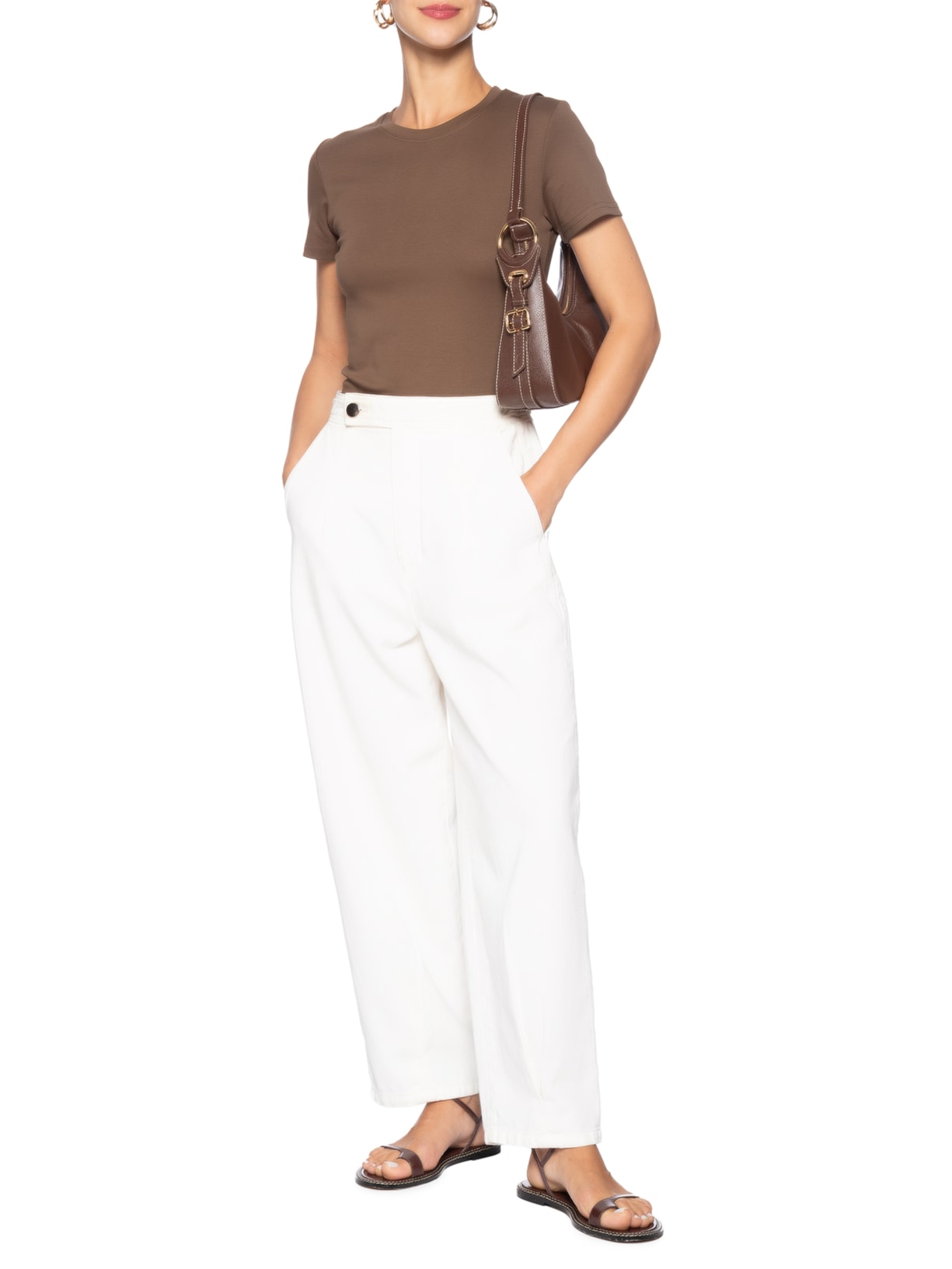 Camiseta Feminina Lisa Mc Marrom Basiq