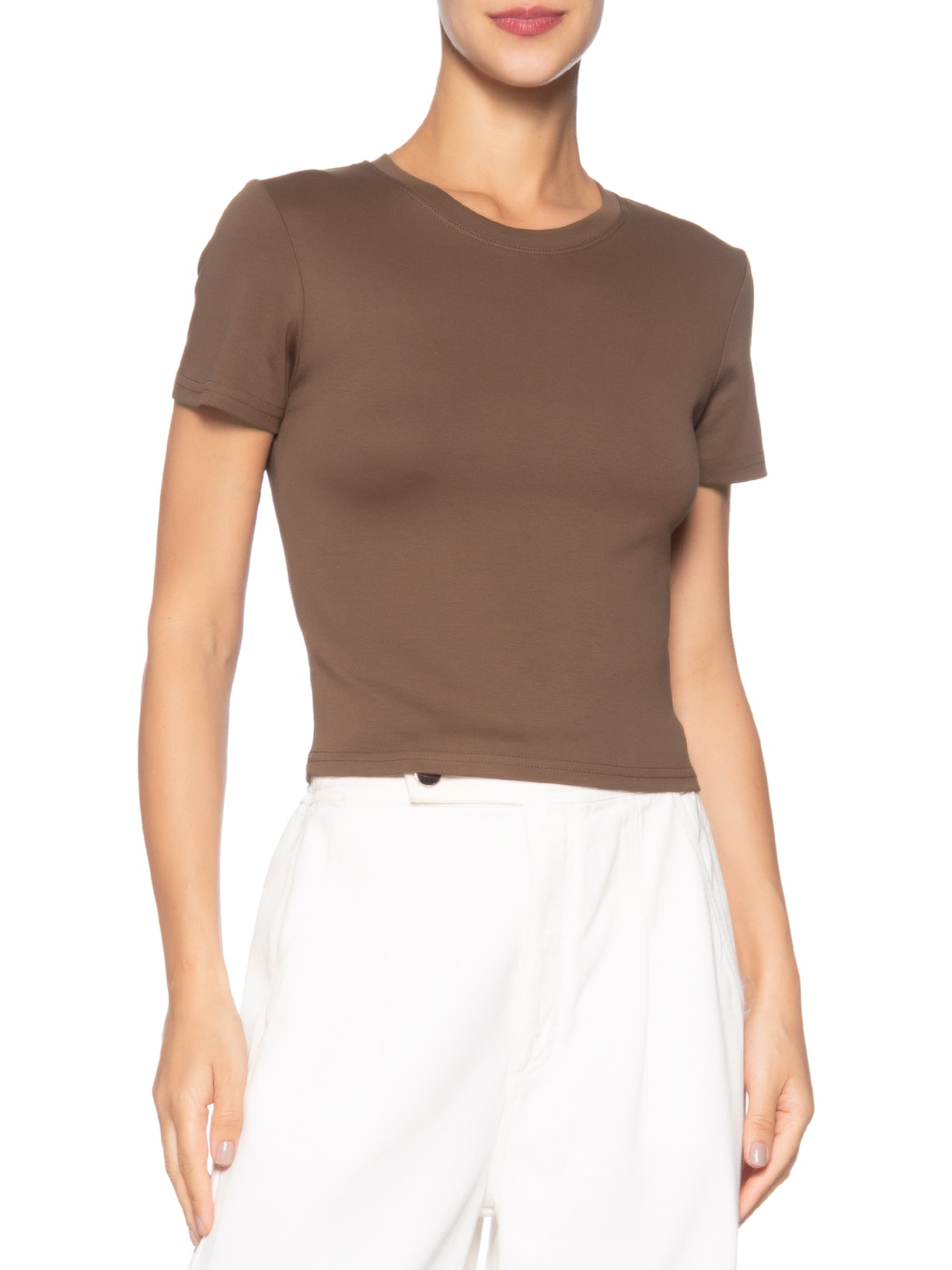 Camiseta Feminina Lisa Mc Marrom Basiq