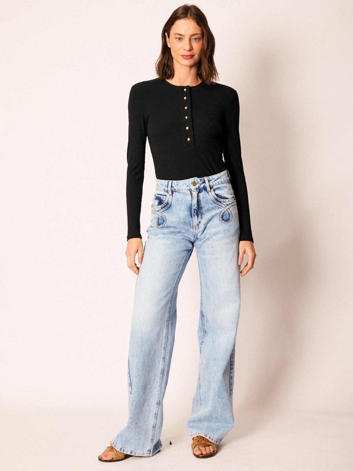 Camiseta Feminina Lisboa Gold Preto Mixed