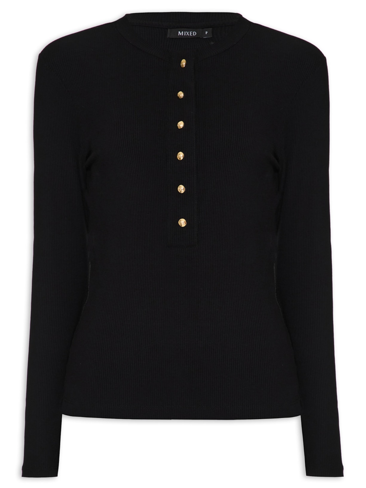 Camiseta Feminina Lisboa Gold Preto Mixed