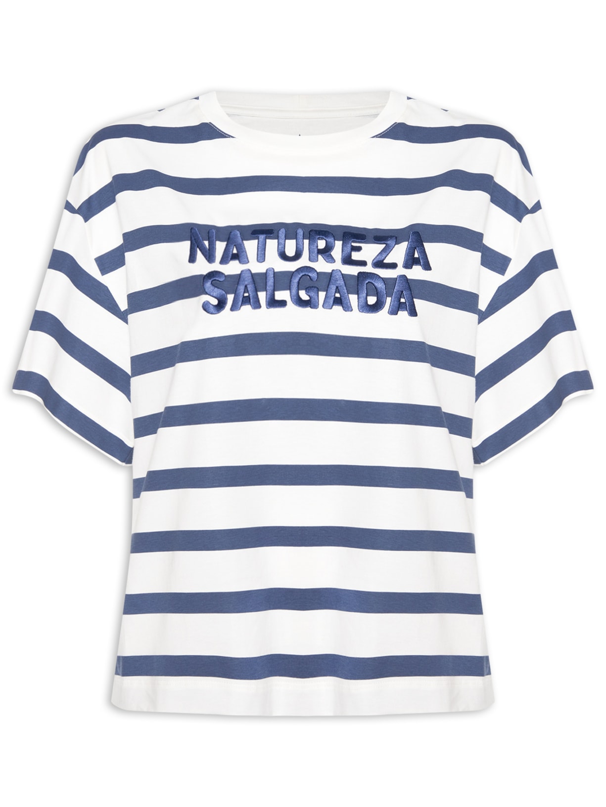 Camiseta Feminina Listra Bordado Natureza Salgada – Branco Dress To