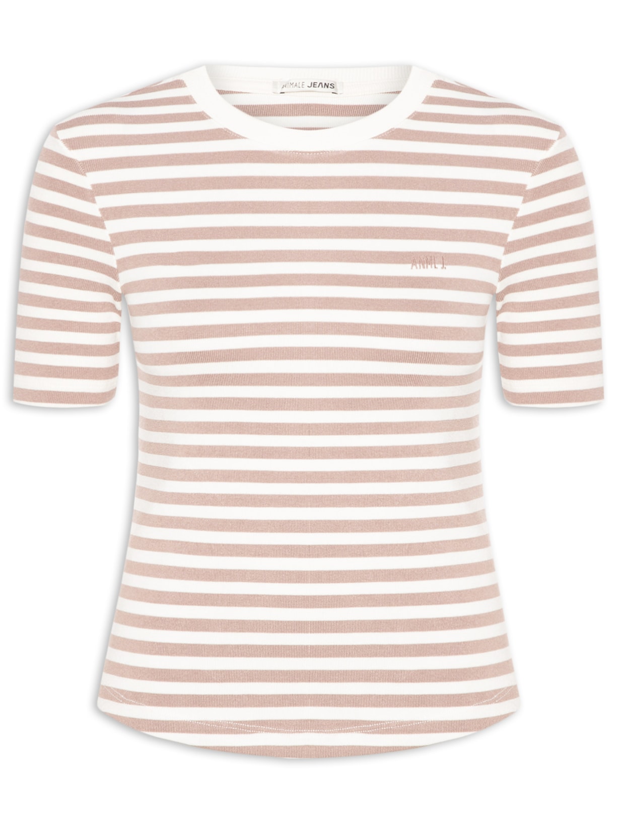 Camiseta Feminina Listrada - Cinza