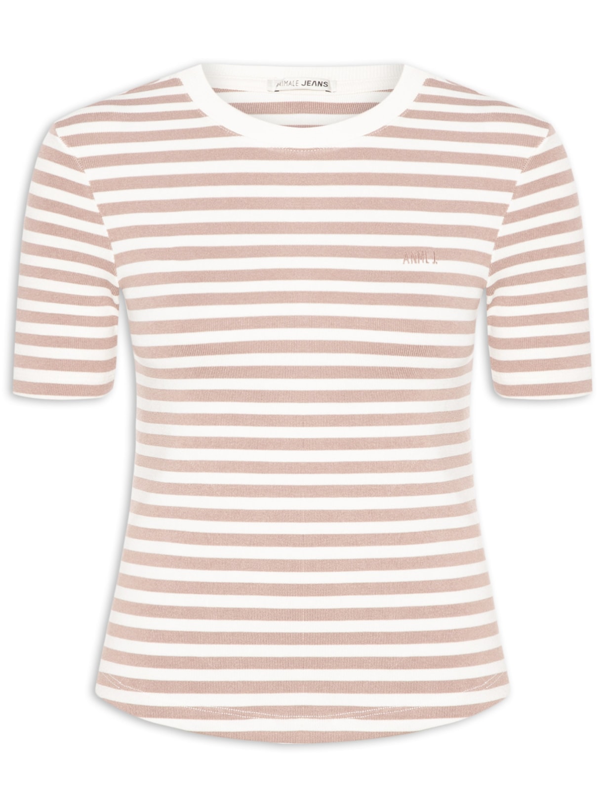 Camiseta Feminina Listrada - Cinza