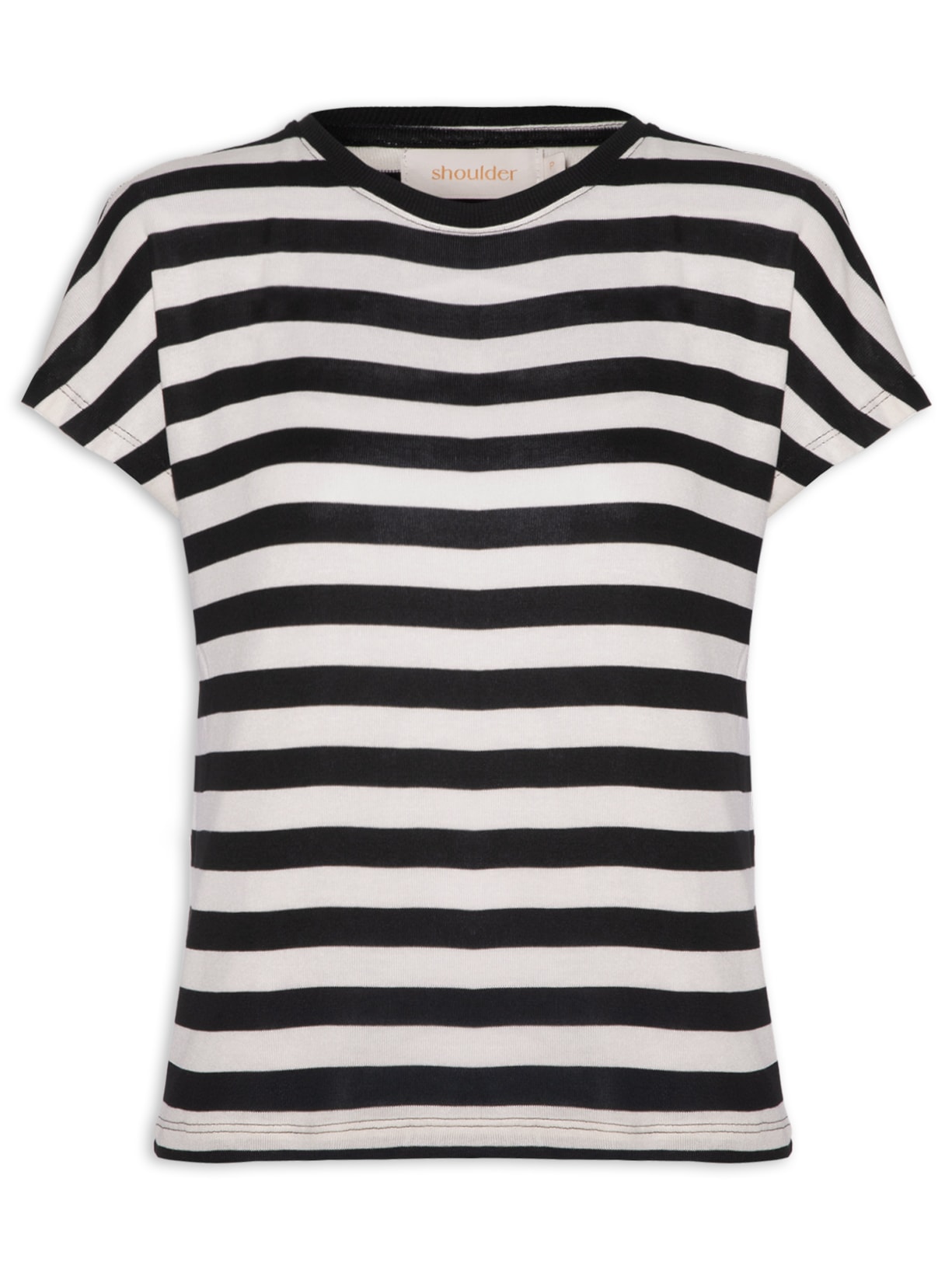 Camiseta Feminina Listrada - Preto