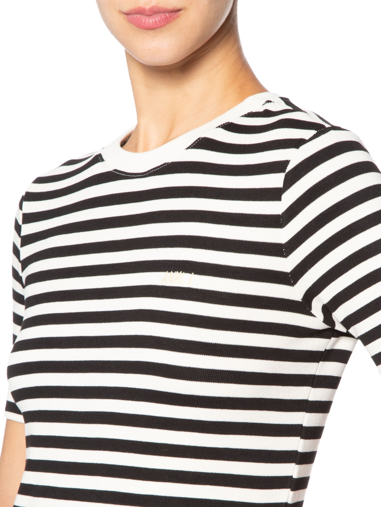 Camiseta Feminina Listrada Preto Animale Jeans