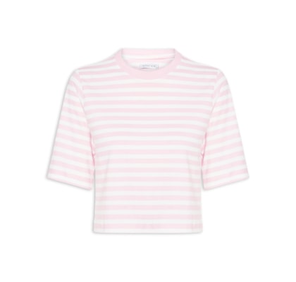 Camiseta Feminina Listrada - Rosa