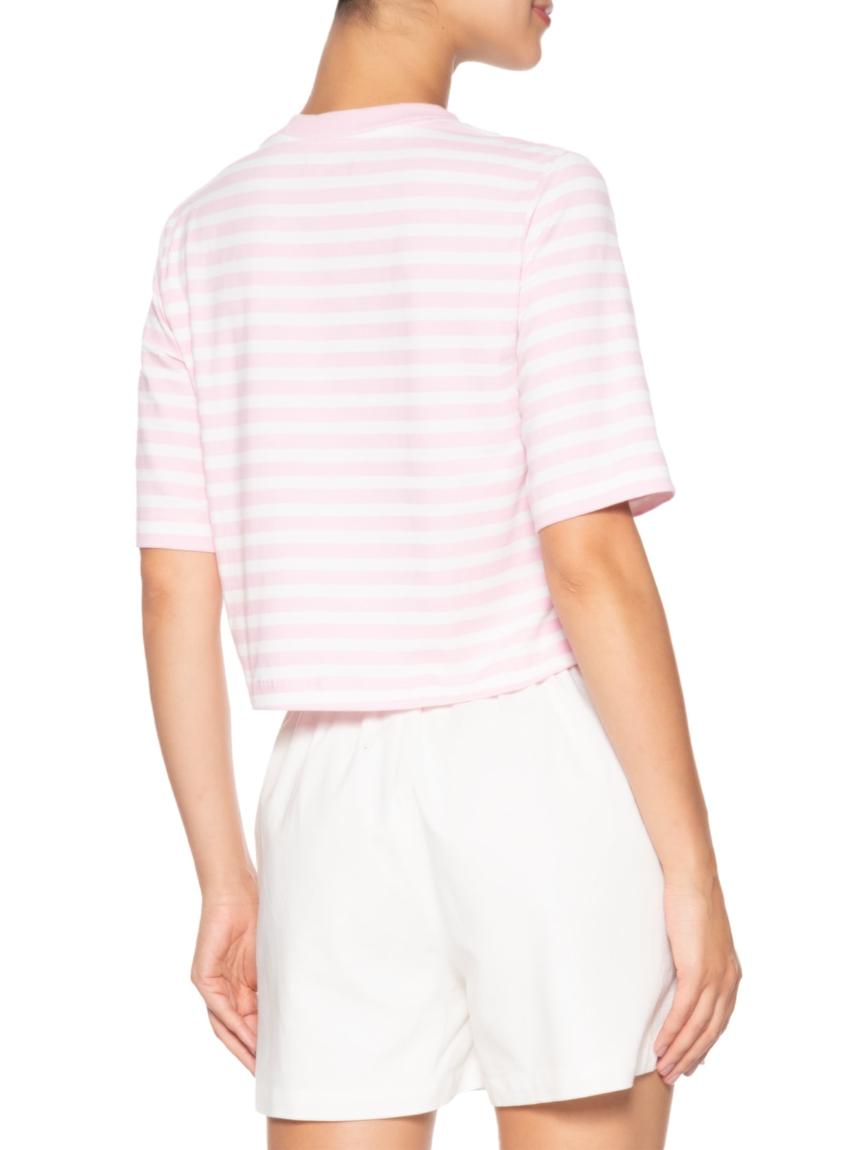Camiseta Feminina Listrada Rosa Market 33