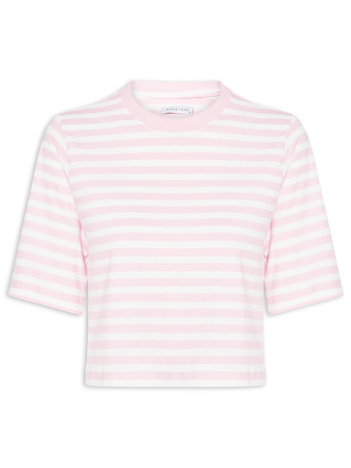 Camiseta Feminina Listrada - Rosa