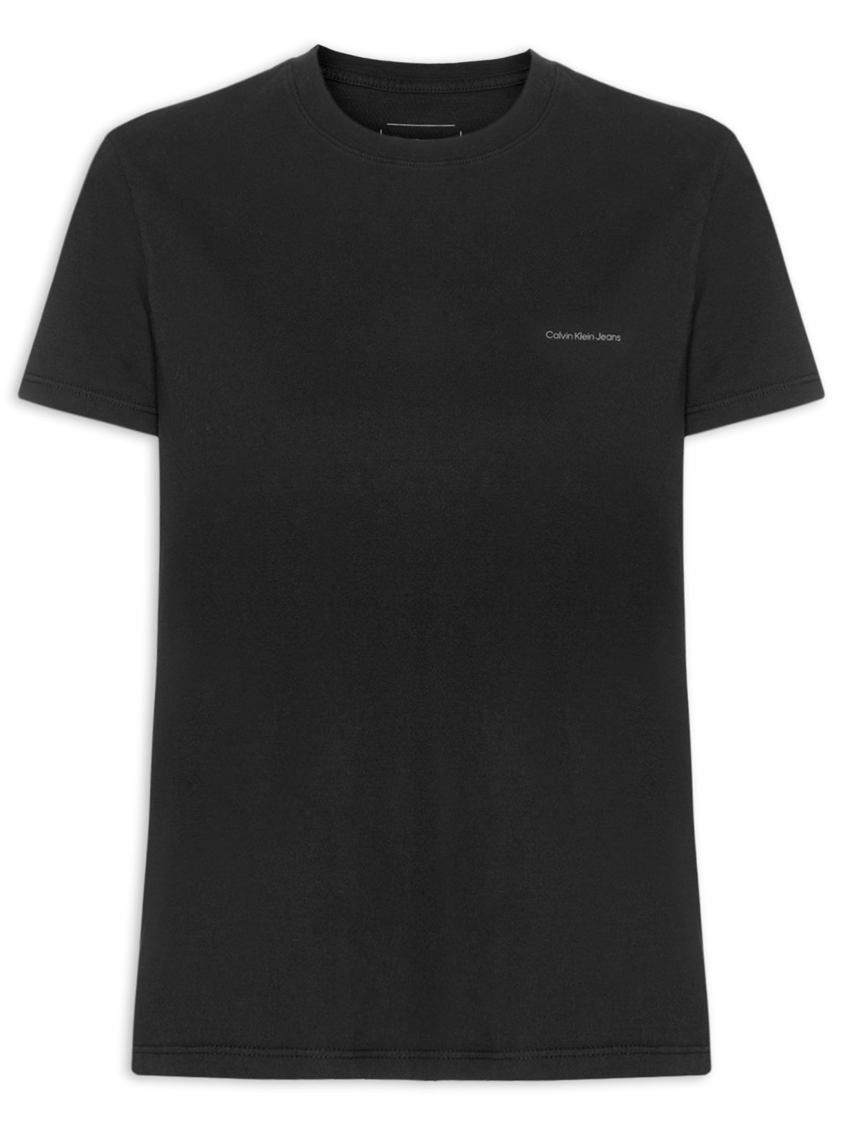 Camiseta Feminina Logo Básico Peito Preto Calvin Klein Jeans
