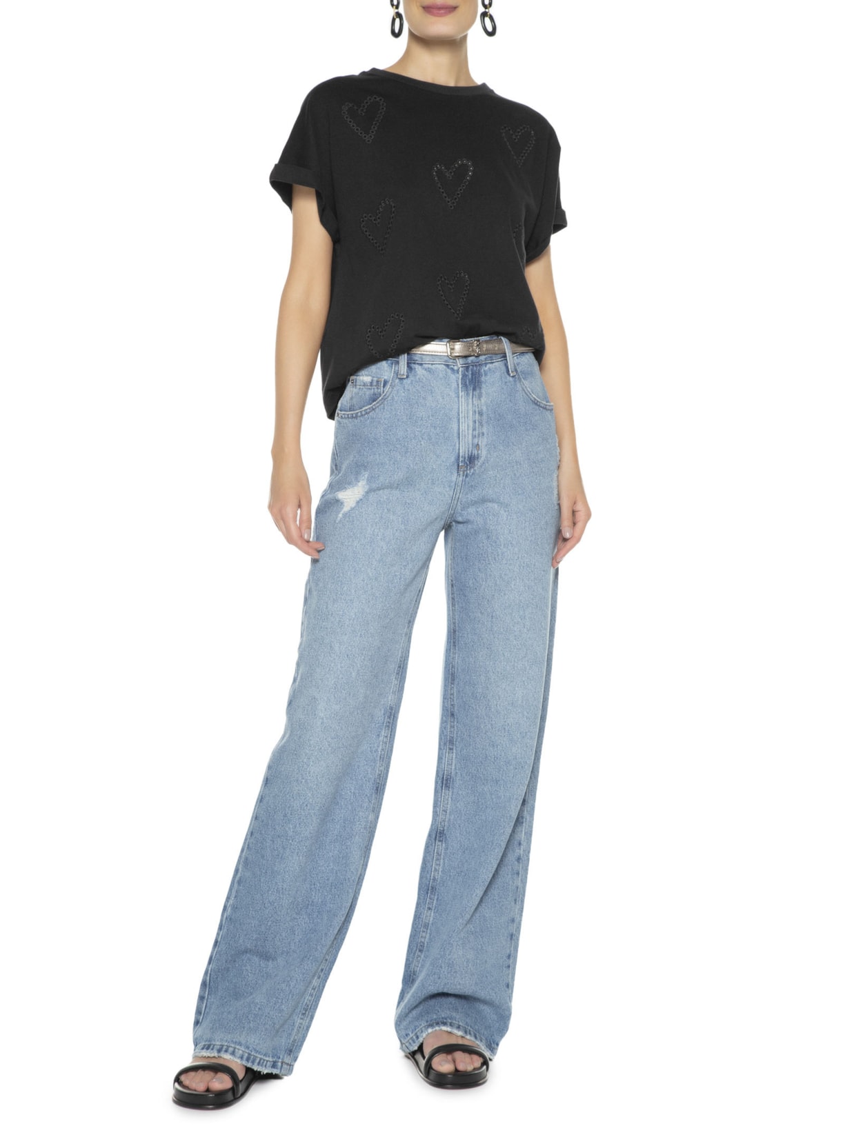 Camiseta Feminina Love Rechilieu Preto Twenty Four Seven