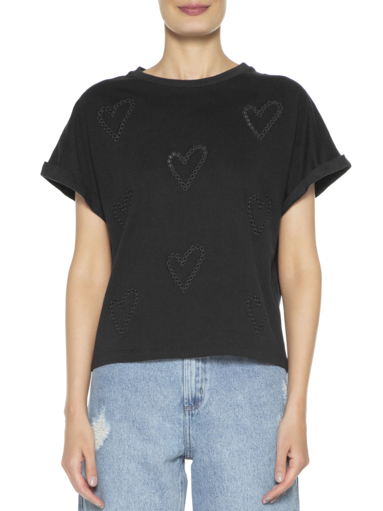 Camiseta Feminina Love Rechilieu Preto Twenty Four Seven