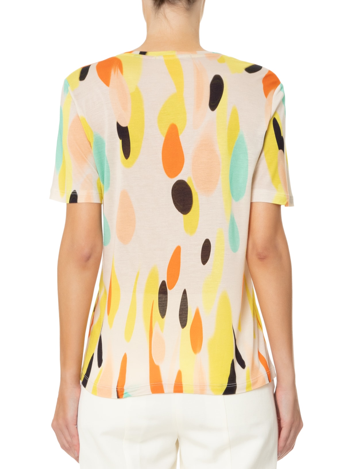 Camiseta Feminina Malha Abstrata Bege Animale