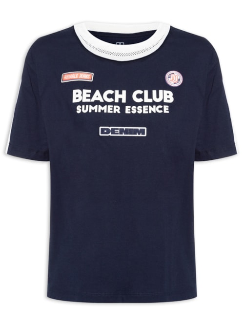 Camiseta Feminina Malha AJ Team - Azul