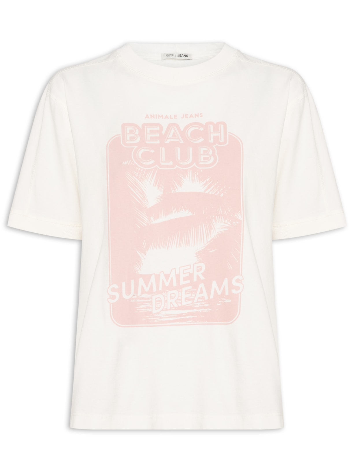 Camiseta Feminina Malha Beach Club Branco Animale Jeans