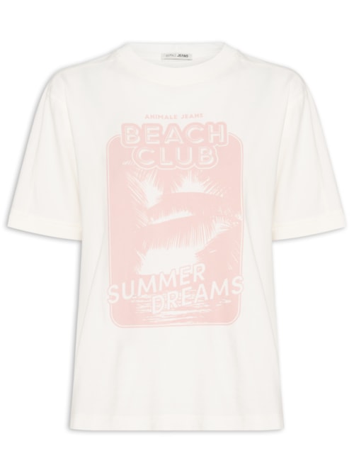 Camiseta Feminina Malha Beach Club - Branco
