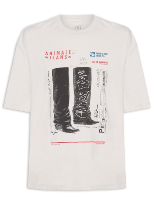 Camiseta Feminina Malha Boot Vintage - Cinza