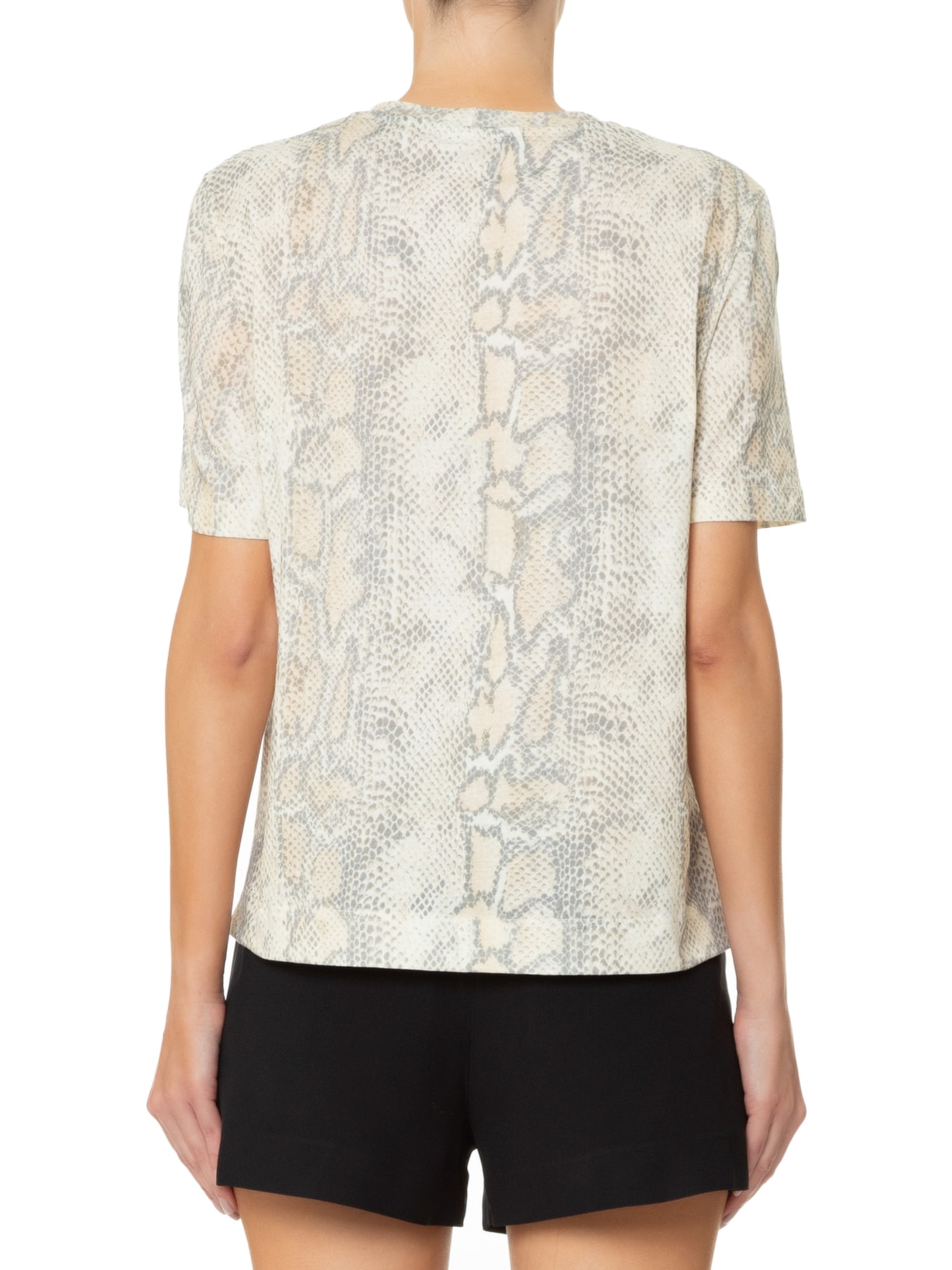 Camiseta Feminina Malha Cobra Vento Animal Print Animale Animale