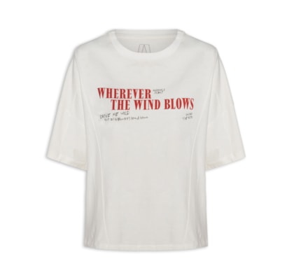Camiseta Feminina Malha Color - Branco