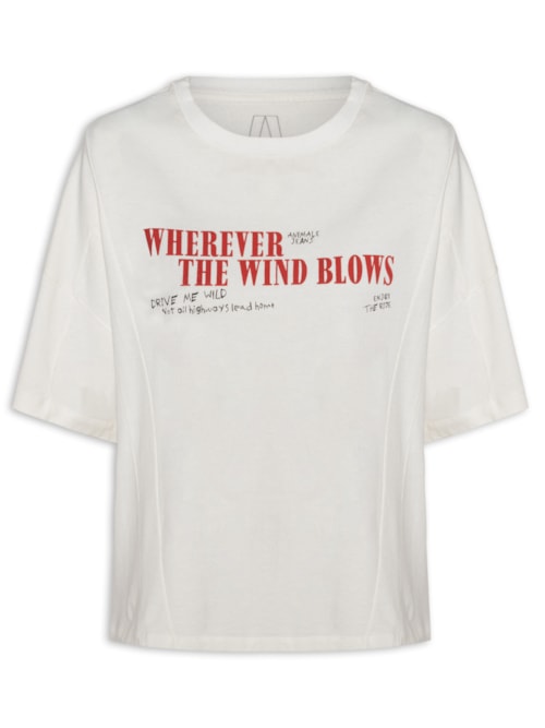 Camiseta Feminina Malha Color - Branco