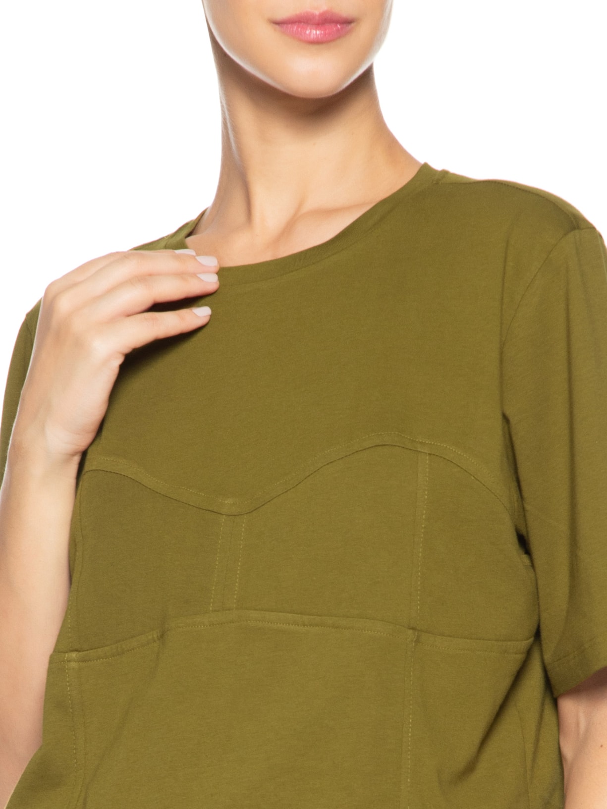 Camiseta Feminina Malha Corselet Figo Verde Animale