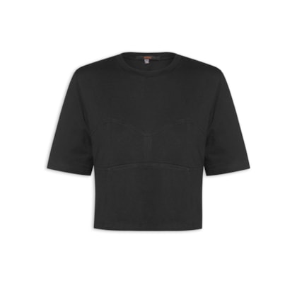 Camiseta Feminina Malha Corselet - Preto