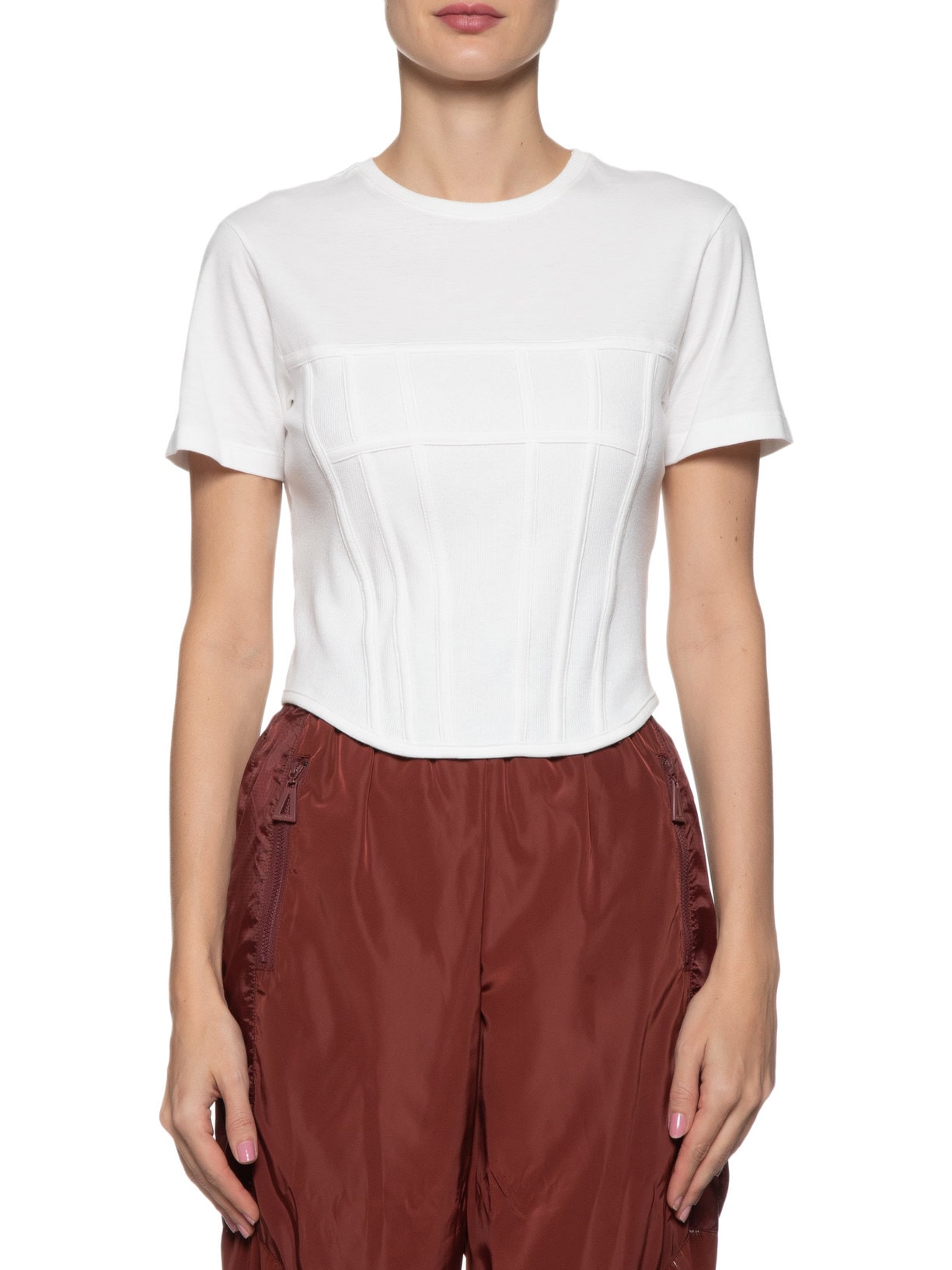 Camiseta Feminina Malha Corset Branco Animale Jeans