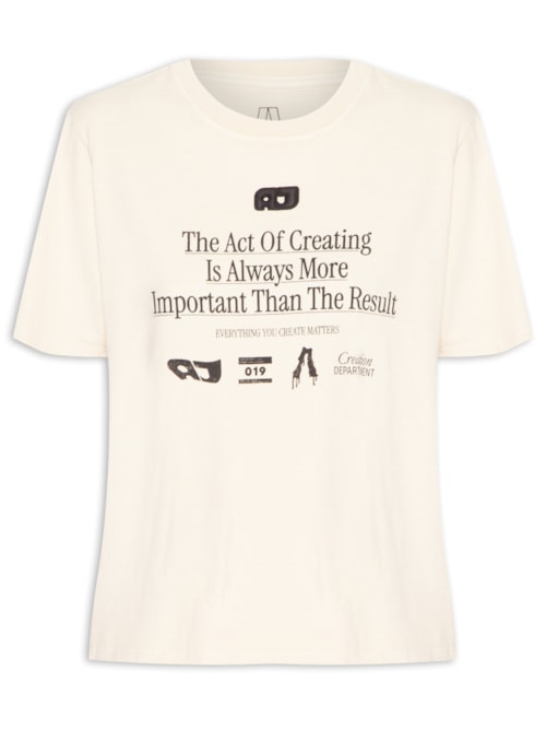 Camiseta Feminina Malha Creation - Off White