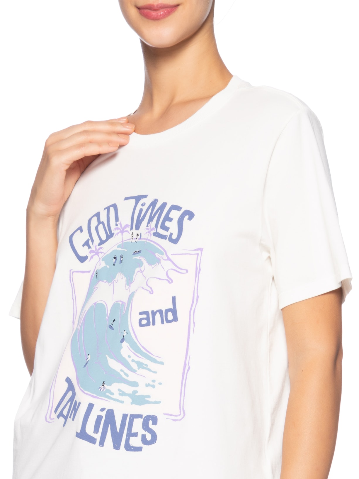 Camiseta Feminina Malha Estampada Off White  Animale Jeans