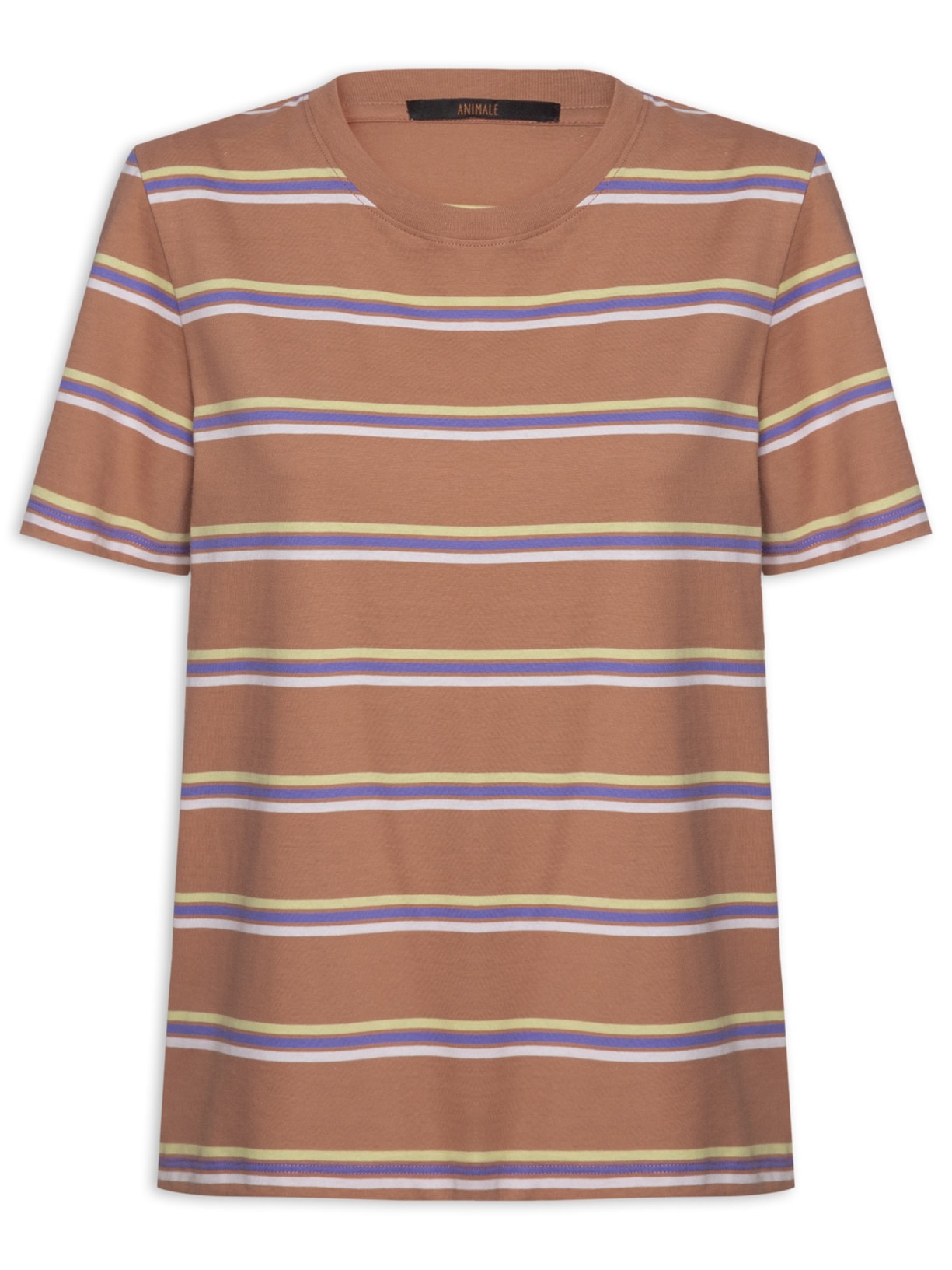 Camiseta Feminina Malha Fio Tinto Bronze Light - Marrom