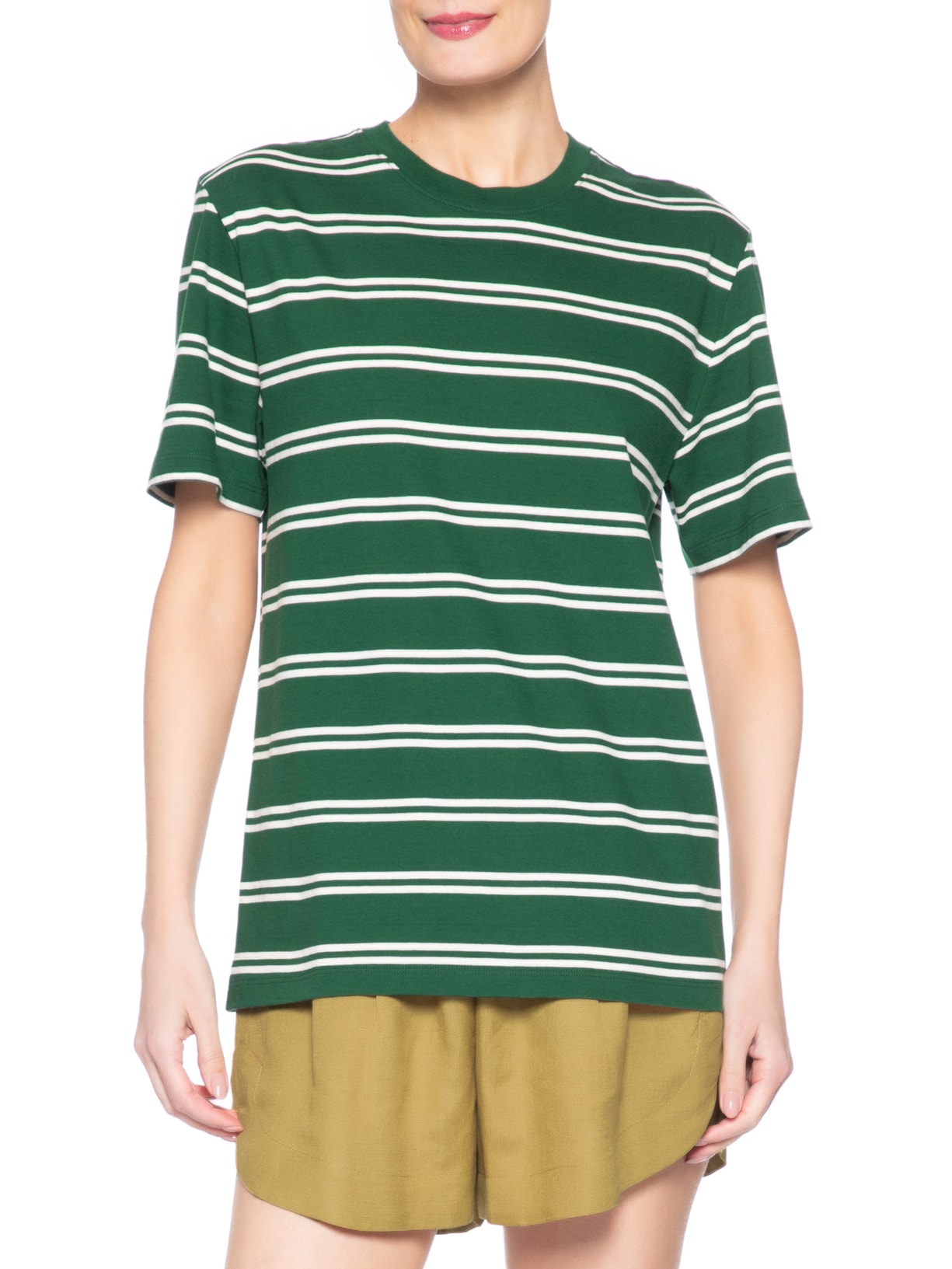 Camiseta Feminina Malha Fio Tinto Color Verde Animale