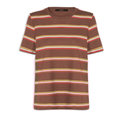Camiseta Feminina Malha Fio Tinto - Marrom