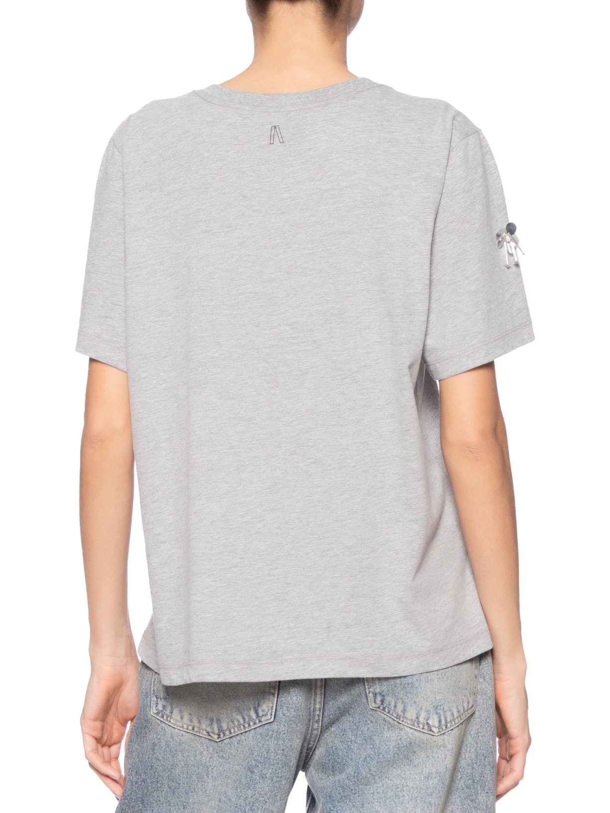 Camiseta Feminina Malha Leopard Bordados Cinza Animale Jeans