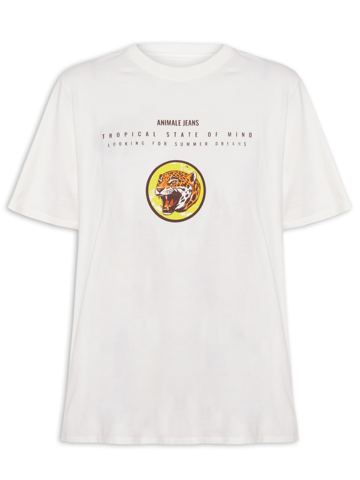 Camiseta Feminina Malha Leopard - Branco