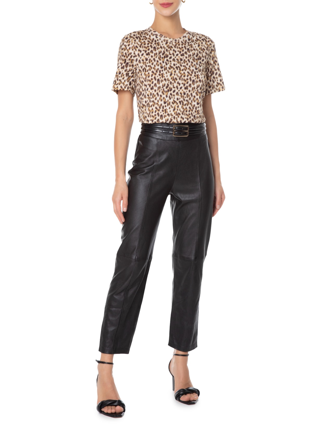 Camiseta Feminina Malha Onça Animal Print Animale