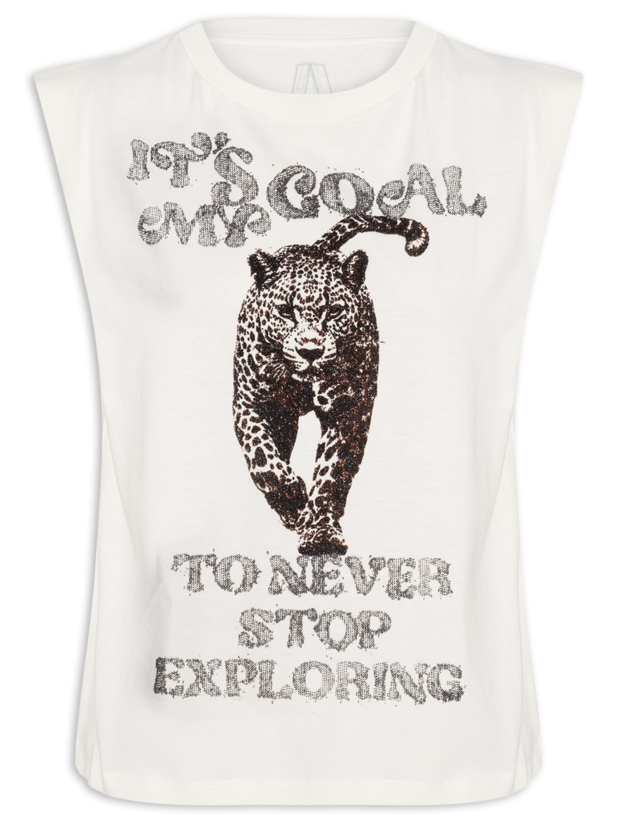 Camiseta Feminina Malha Onça Blur - Branco