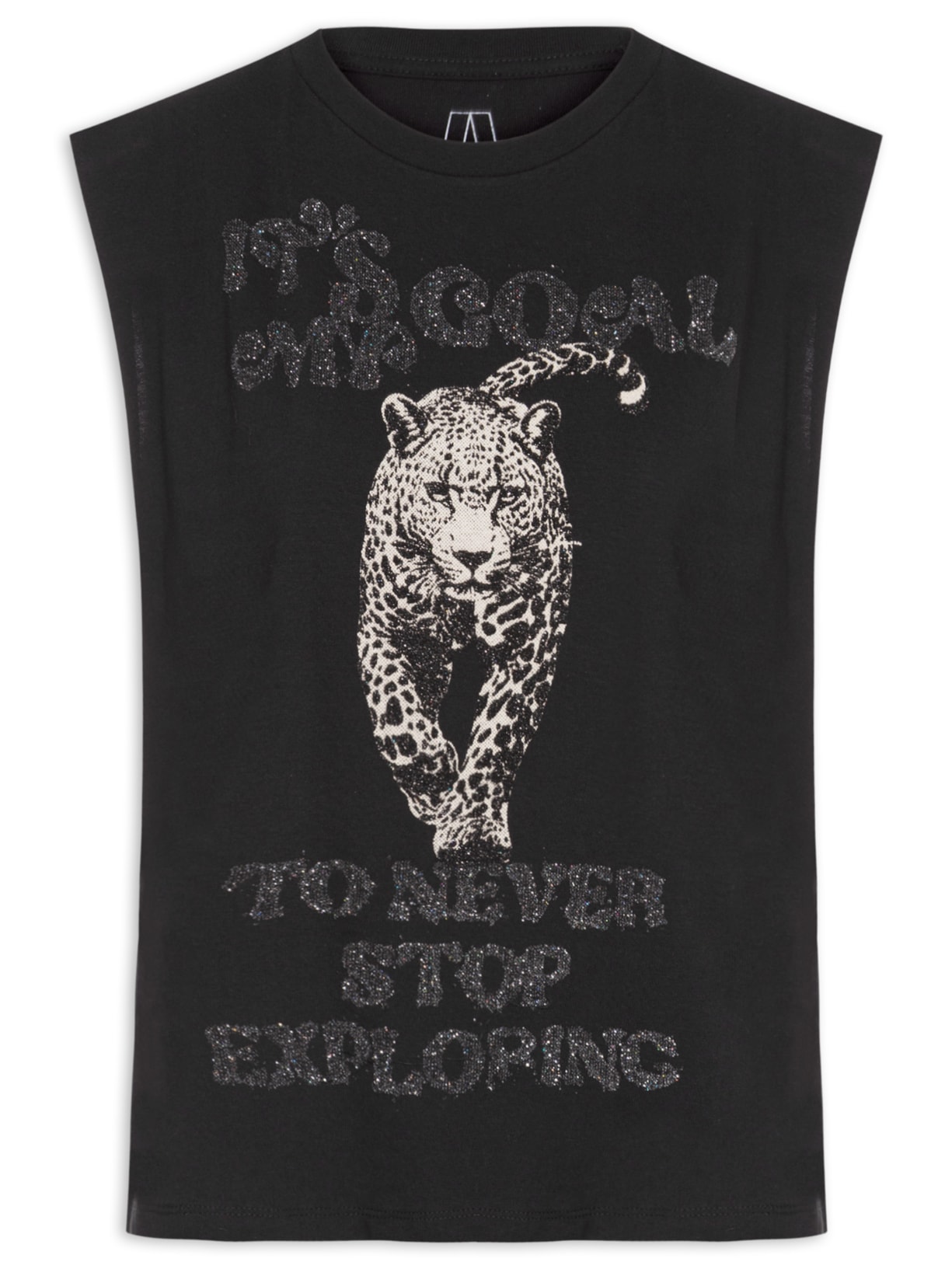 Camiseta Feminina Malha Onça Blur - Preto