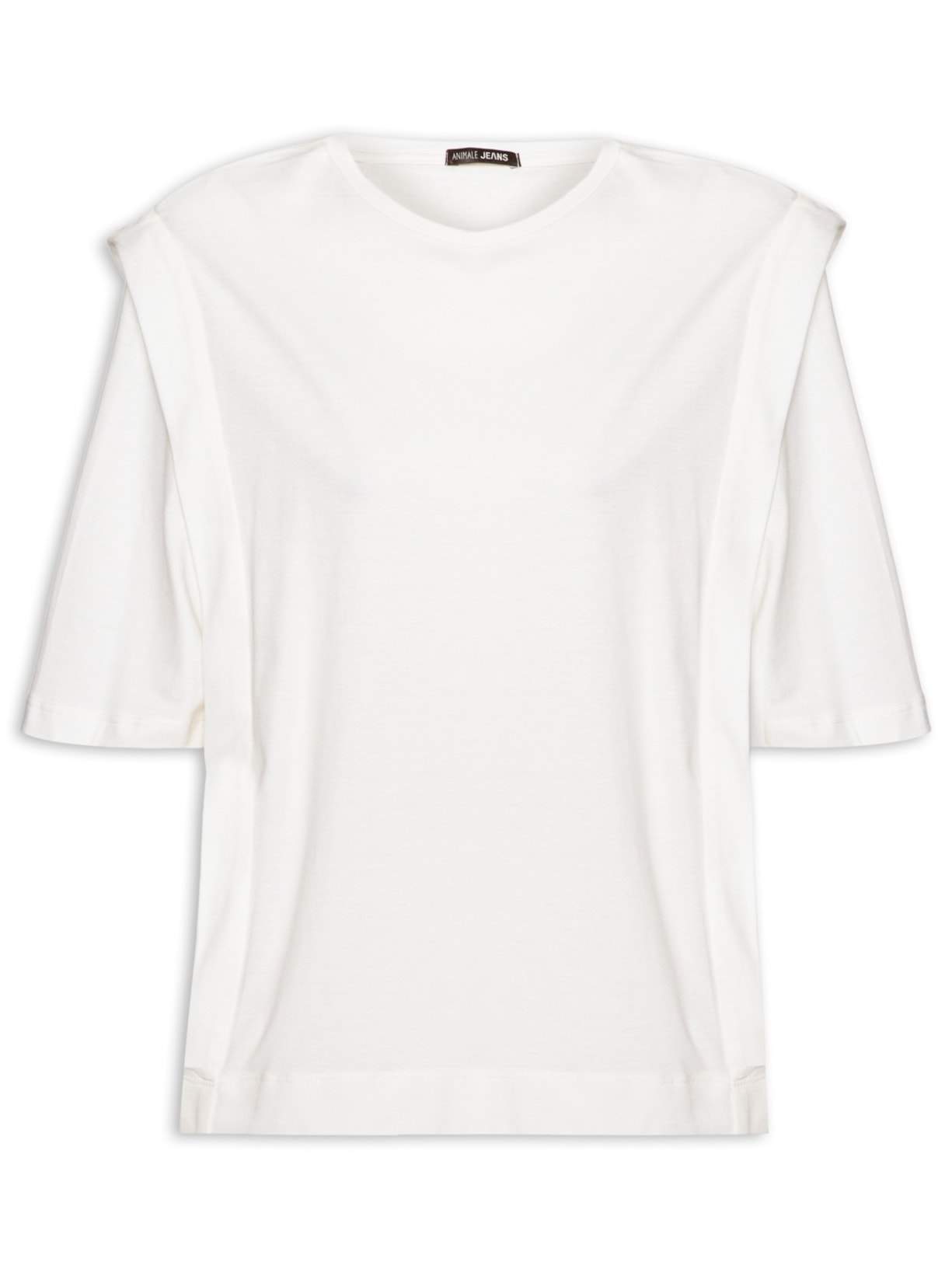Camiseta Feminina Malha Prega Ombro - Off White