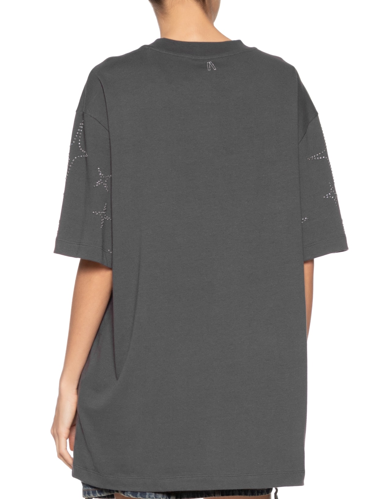 Camiseta Feminina Malha Tigre Brilho Over Preto Animale Jeans