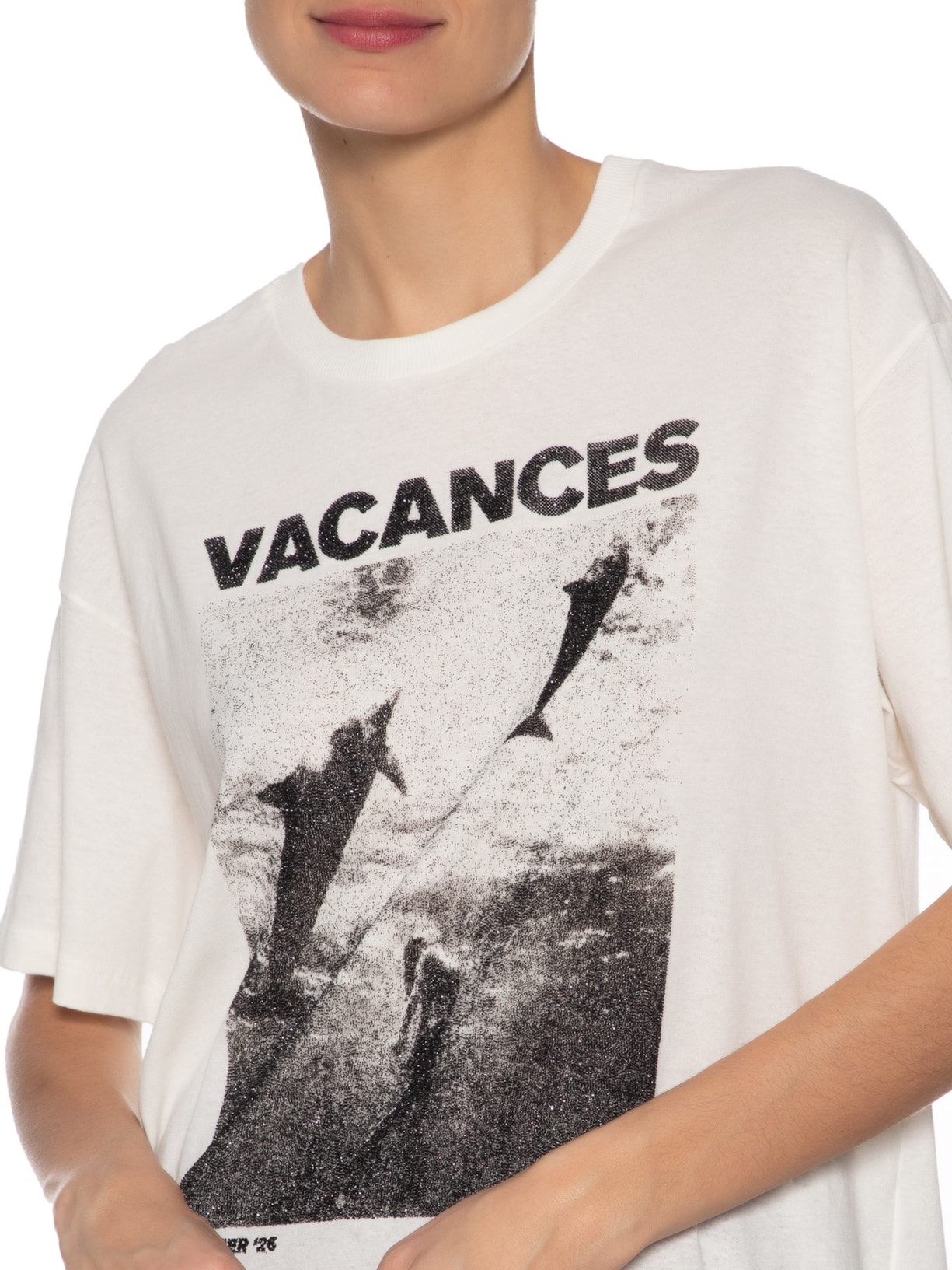 Camiseta Feminina Malha Vacanes Sparkles Branco Animale Jeans