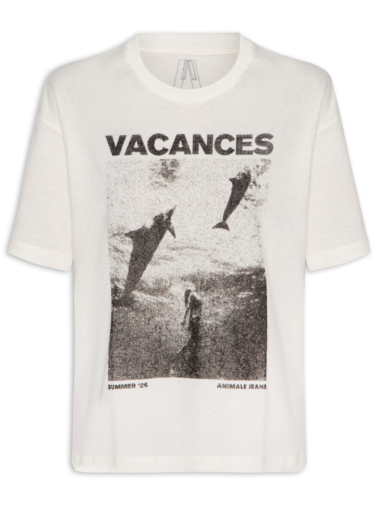 Camiseta Feminina Malha Vacanes Sparkles Branco Animale Jeans