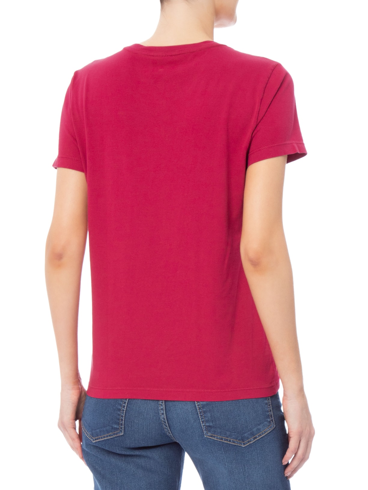 Camiseta Feminina Manga Curta Ab C-Neck Tee Vermelho Tommy Jeans