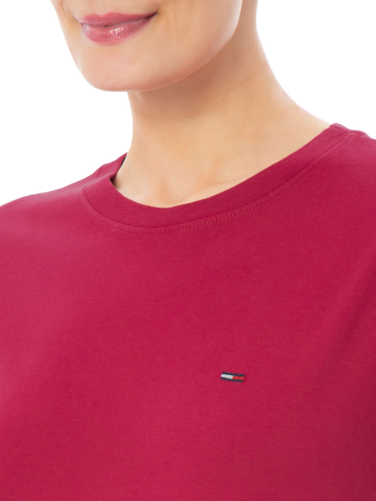 Camiseta Feminina Manga Curta Ab C-Neck Tee Vermelho Tommy Jeans
